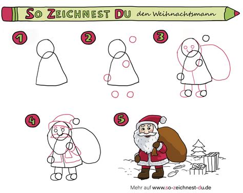 So Zeichnest Du Den Weihnachtsmann Malen Zu Weihnachten So Zeichnest Du