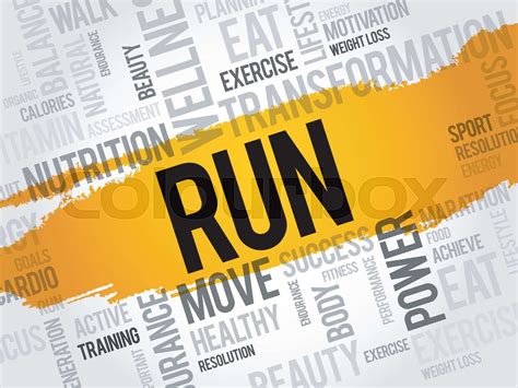 RUN Word Cloud Collage Stock Vector Colourbox