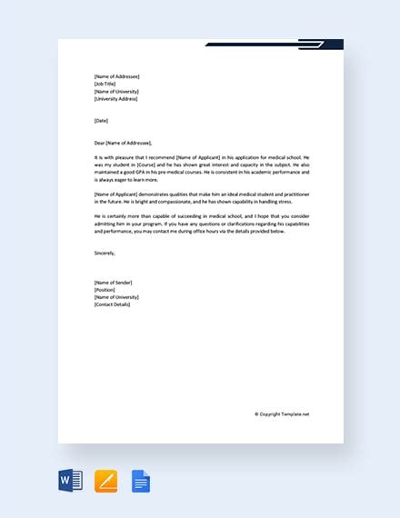 85 FREE Recommendation Letter Templates In Google Docs Template Net