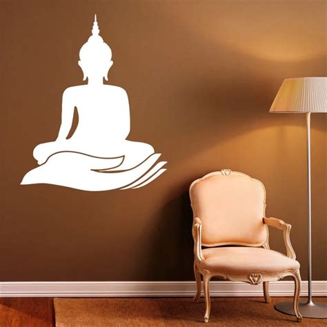 Indian Buddha Wall Decal Yoga Lotus Pose Meditate Art Mural Buddhism