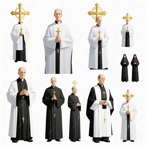 Conjunto De Sacerdotes - El conjunto de vectores planos del sacerdote Ilustración de fondo ...