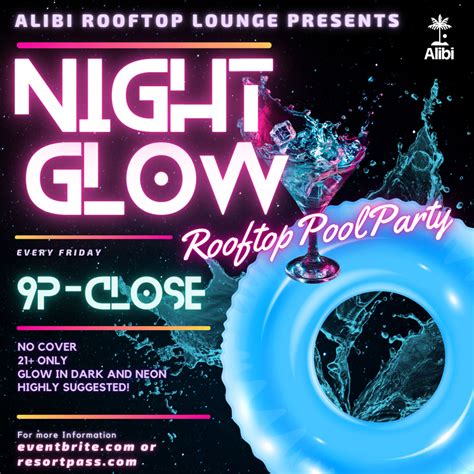 Night Glow Rooftop Pool Party | Downtown Tempe
