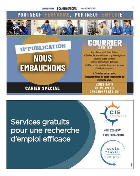 Cahier Emploi Du Octobre Courrier De Portneuf