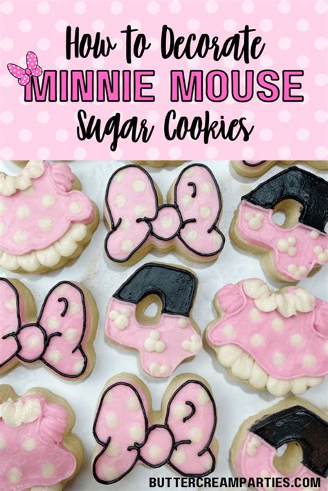 How To Decorate Minnie Mouse Cookies With Buttercream Buttercream Parties