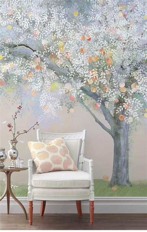 American Countryside Style Pink Floral Flowers Wallpaper Wall - Etsy ...