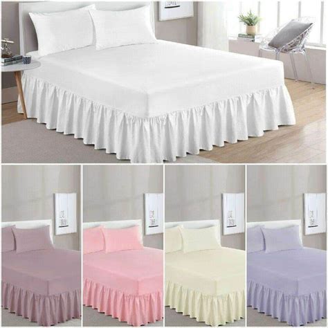 100 Egyptian Cotton Extra Deep Plain Dyed Deep Frilled Fitted Valance