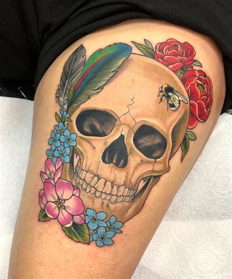 Flower Skull Tattoo - TattooLopediaTattooLopedia