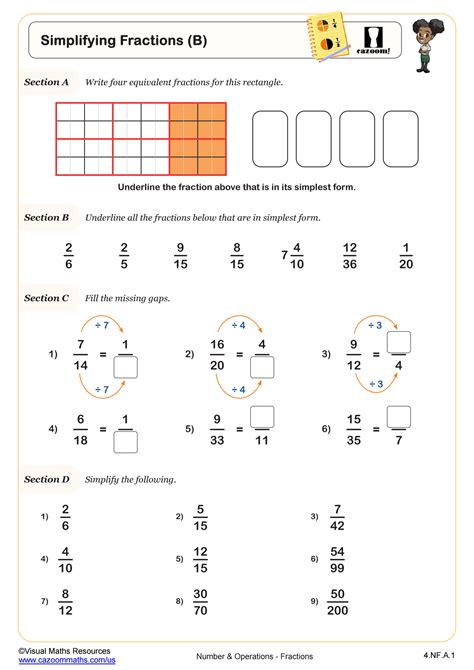 Simplifying Fractions B Worksheet Fun And Engaging 4th Grade Worksheets Library