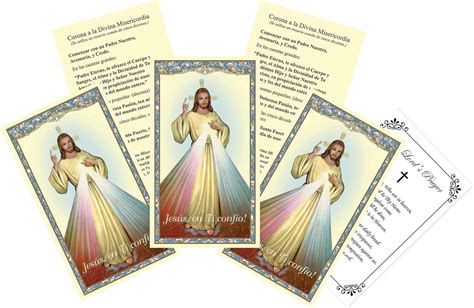 Spanish Divine Mercy Prayer Cards -Corona De La Divina Misericordia ...