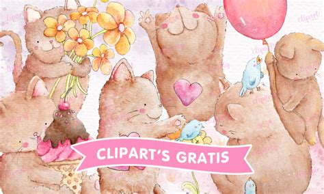 Cliparts Amor Y Amistad Gatitos Flores Corazones Cliparty