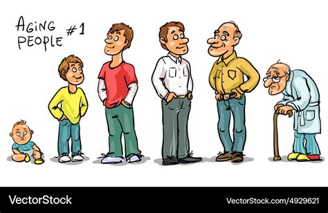 Aging people - set 1 Royalty Free Vector Image