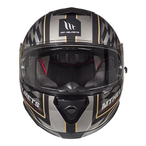 Casco Mt Ff Sv Thunder Sv Isle Of Man Negro Mate Oro