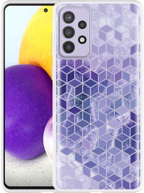 Samsung Galaxy A Hoesje Paars Hexagon Marmer Designed By Cazy Bol