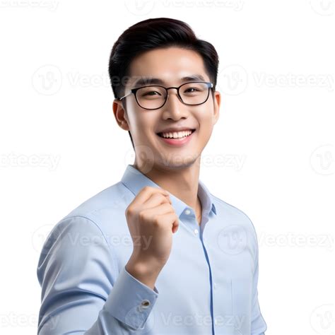 Ai Generated Asian Male Student Smiling Happily On Png Transparent