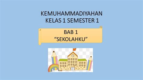 Kemuhammadiyahan Bab 1 Sekolahku Kelas 1 Semester 1 Youtube