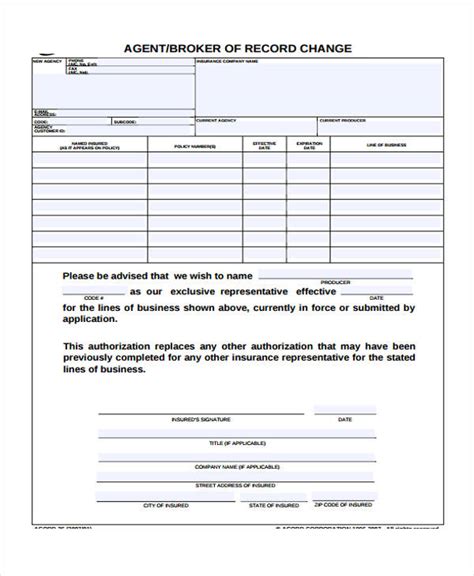 Free Change Forms In Pdf Ms Word Excel