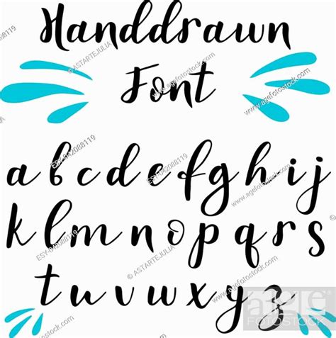 Handwritten Calligraphy Font Vector Alphabet Hand Drawn Letters