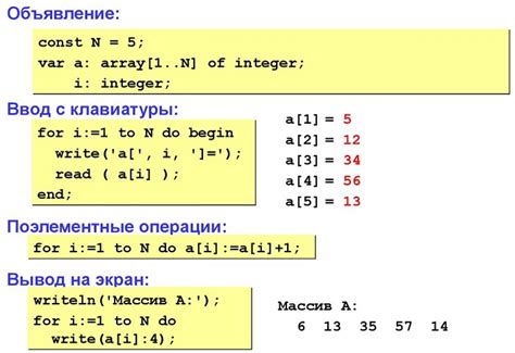 Массивы в Паскале описание функции как задать формулы примеры