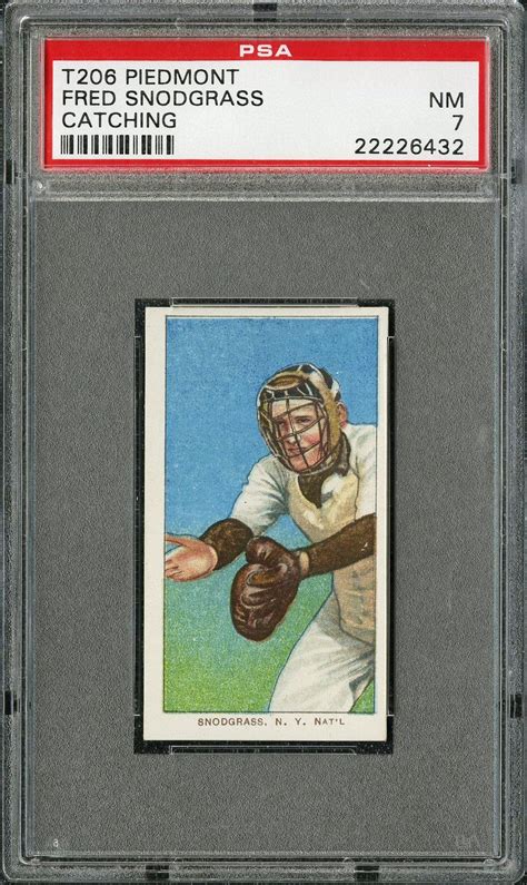 Lot Detail T206 Fred Snodgrass Catching Psa Graded Nm 7 1 Of 1