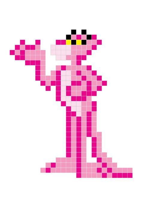 90s Character Pixel Patterns For Fuse Beads The Pink Panther In 2021