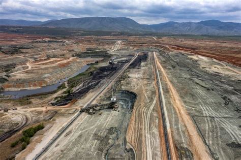 Aerial View From The Lignite Mine In Ptolemaida Greece Stock Image