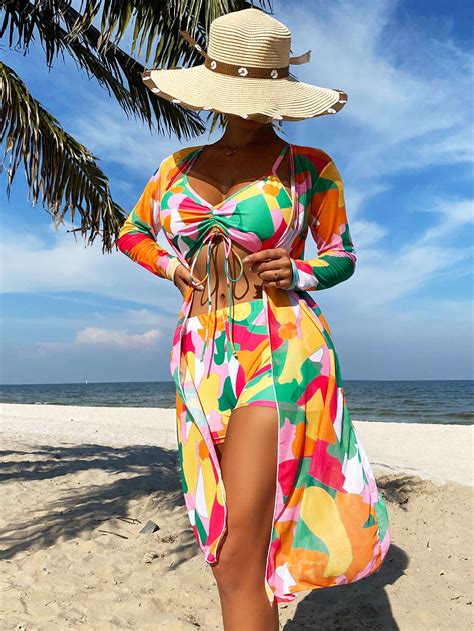 Ba Ador Bikini Con Estampado Con Cord N Con Kimono Moda De Mujer