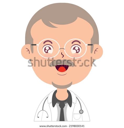 Doctor Smile Face Cartoon Cute Stock Vector (Royalty Free) 2198030141 ...