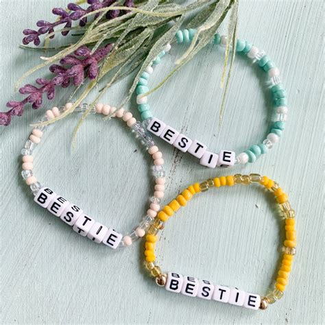 Customized Bestie Beaded Bracelets Best Friends Bracelets Etsy