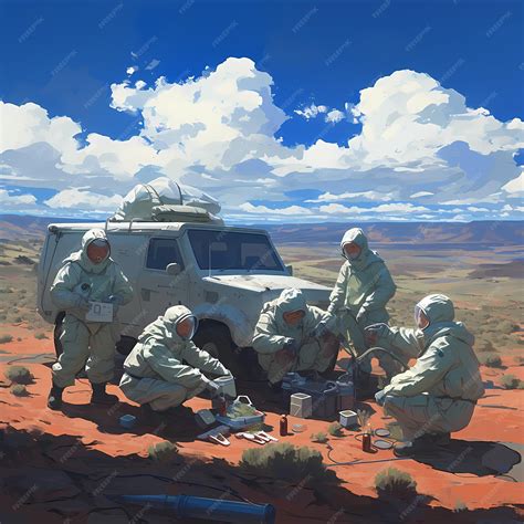 Premium Photo | AdventureSeeking Scientists on a Desert Expedition