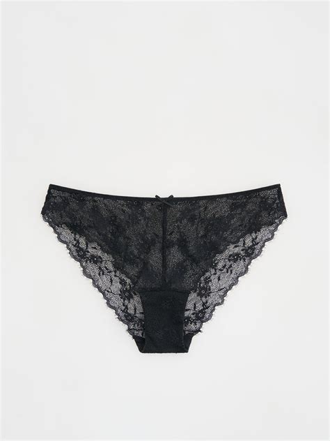 Koronkowe Majtki Bikini Kolor Czarny RESERVED CR X
