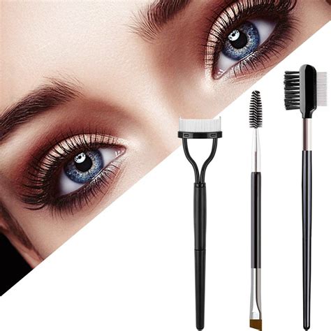 Pcs Duo Eyebrow Brush And Spoolie Eyelash Comb Curlers Steel Brow