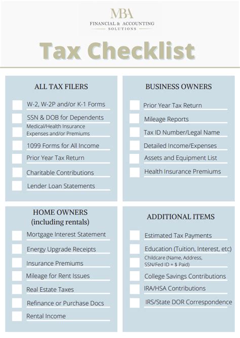 Tax Preparation Checklist Tax 2021 Mbafas Worksheets Library