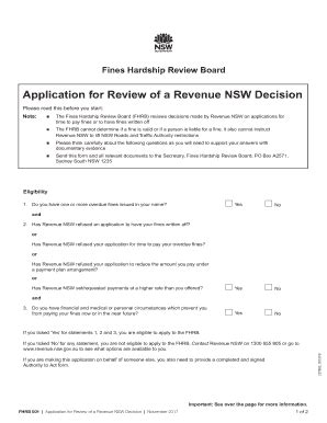 Fillable Online Application For Review Of A Revenue NSW Decision PDF