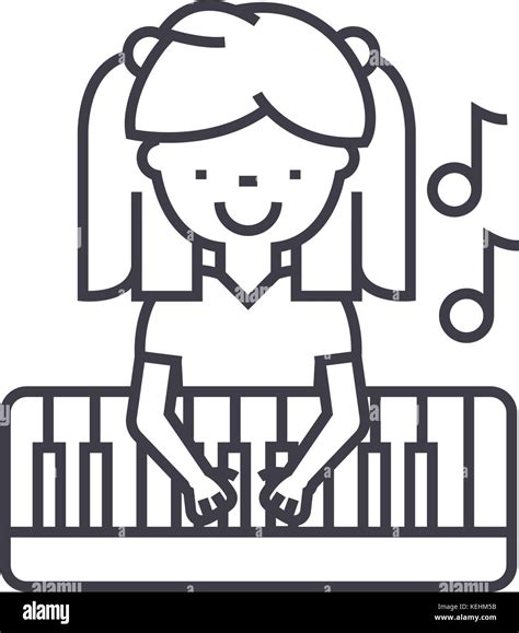 Girl playing toy piano Stock Vector Images - Alamy