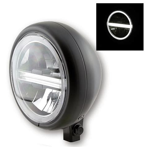 Phare à leds 5 3 4 Highsider Pecos Type 6 noir fixation inférieur