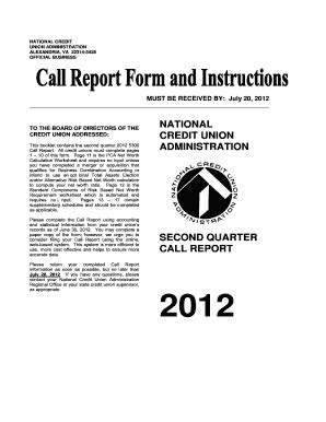 Fillable Online Ncua Call Report Form June Ncua Ncua Fax Email