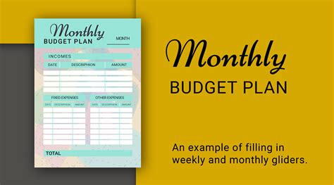 Personal budget planner on Behance