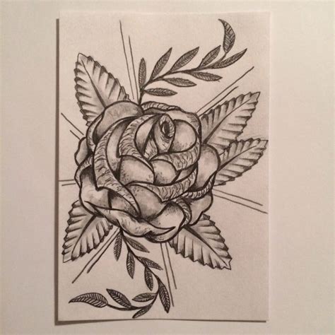 Rose tattoo sketch / Drawing / Tattoo idea by - Ranz | Tattoo sketches ...