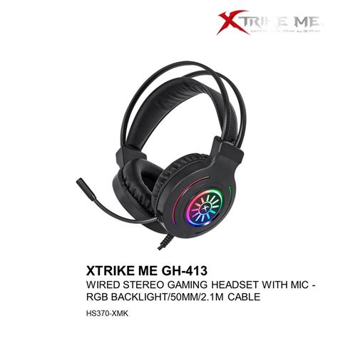 XTRIKE ME GH 413 WIRED STEREO GAMING HEADSET WITH MIC RGB BACKLIGHT