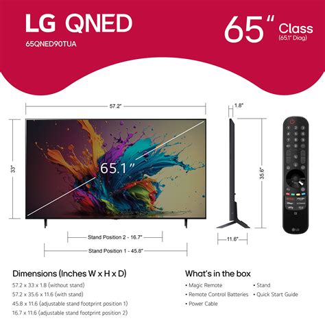 LG 65 Class QNED90T Series QNED Mini LED 4K UHD Smart WebOS TV P C