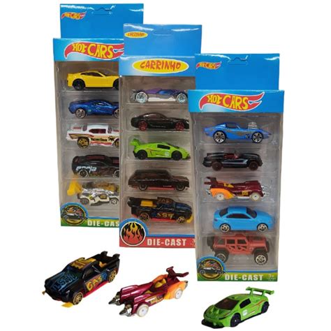 Kit 5 Carrinho De Ferro Estilo Hot Wheels Miniaturas Colecionáveis Hot Speed Carrinho Brinquedo