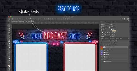 Neon Podcast Twitch Video Overlay Templatemonster