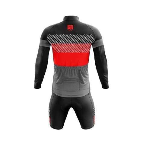 Conjunto De Ciclismo GPX Bermuda Camisa Speed Red Manga Longa