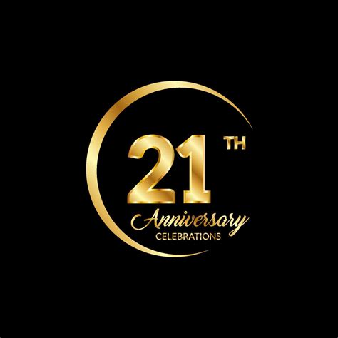 21 years anniversary. Anniversary template design concept with golden ...