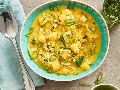 Vegane K Se Lauch Hack Suppe Von Energybird Chefkoch