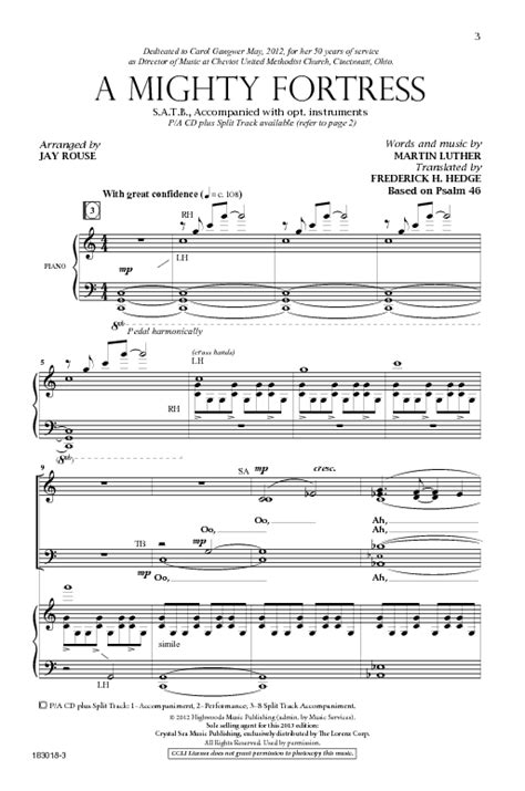 A Mighty Fortress Is Our God Sheet Music by Jay Rouse (SKU ...