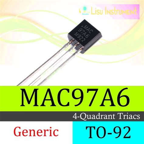 Mac97a6 MAC 97A6 Two-way Triac Thyristor 400V 600mA TO-92 | Shopee Malaysia