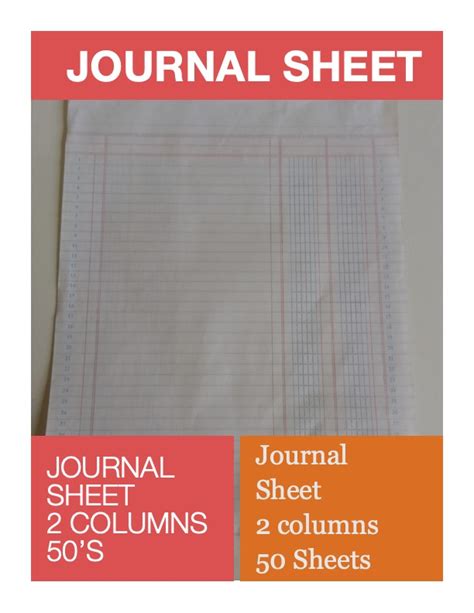 Journal Sheet 2 Columns 50 Sheets Lazada Ph