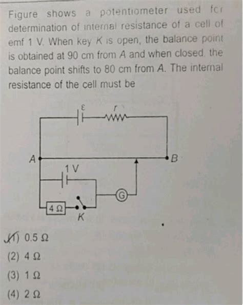 Figure Shows A V Potentiometer Used For The Determination Of