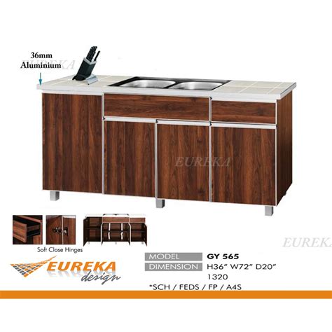 EUREKA 6ft Double Basin Kitchen Cabinet Kabinet Dapur Sinki Aluminium